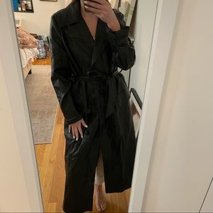 Zara long faux leather jacket